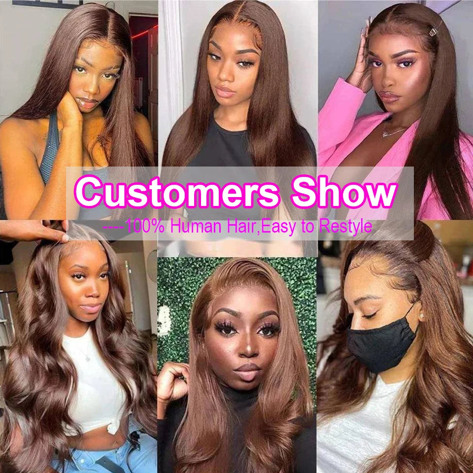 Clearance Cheap #4 Color Straight Human Hair Bundles With Closure Brazilian Virgin Human Hair Weave Bundles With HD Lace Closure