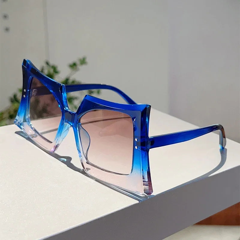 KAMMPT Oversized Special Shaped Sunglasses Women 2024 New Fashion Multi-color Sun Glasses Trendy Brand Designer Vacation Shades