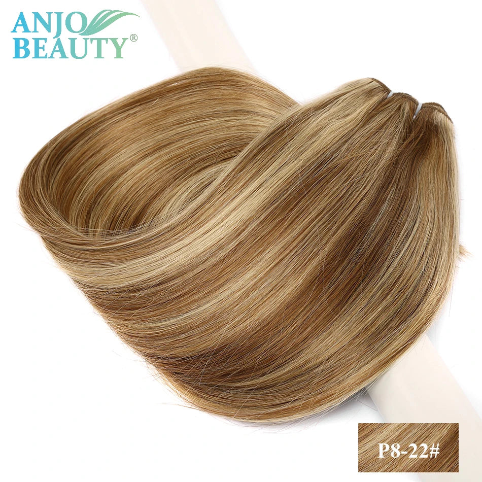 Straight Human Hair Weaves Bundles Brazilian Remy Human Hair Sew In Weft Extensions Straight Blonde 100g 16"-28" Natural Hair