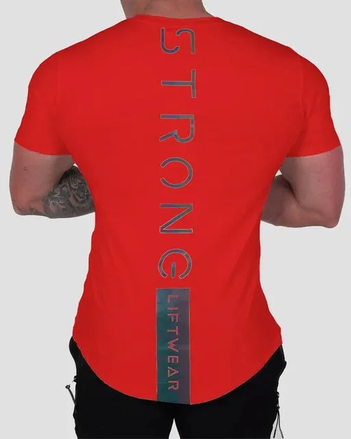 2025 New Hot GymsT-shirt Men Cotton T-shirt Casual reflective Slim t shirt Fitness Bodybuilding Workout Tee Tops Summer clothing