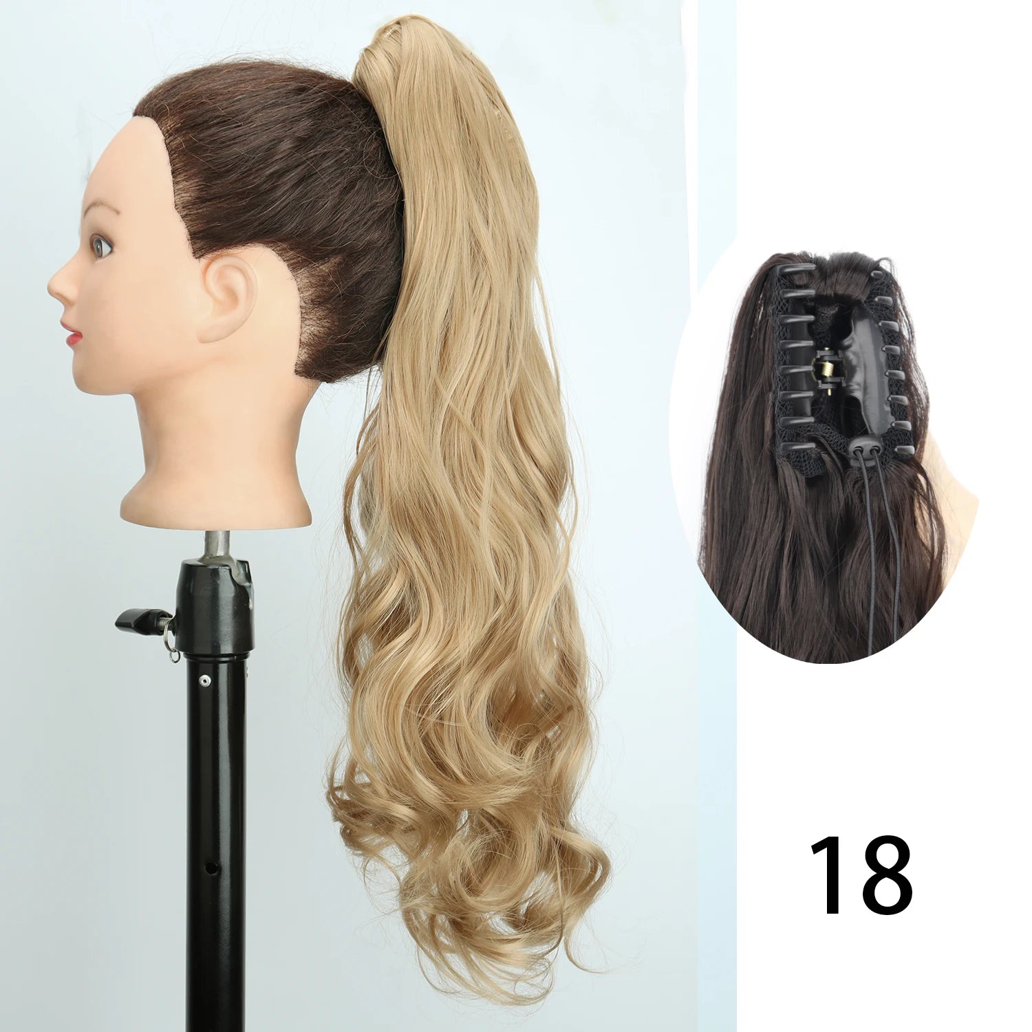 Synthetic 24Inch Wavy Claw Clip On Ponytail Hair Extension Ponytail Extension Hair For Women Pony Tail Hair Hairpiece