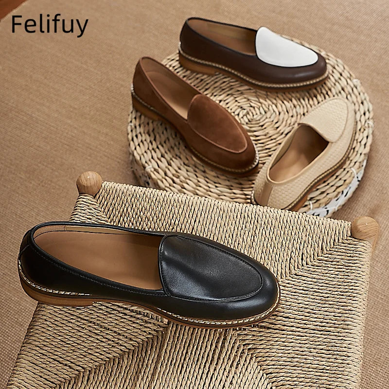 British Style Men Cow Suede Leather Loafers Classic Outdoor Walking Shoes Fashion Genuine Leather Slip-on Flats Soft Man Loafers