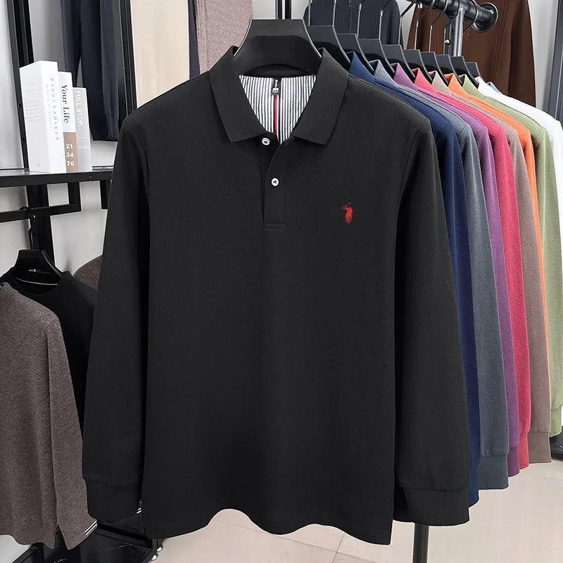 Fashion autumn and winter new item Paul brand embroidered polo shirt mens brand business casual comfortable long sleeved T-shirt