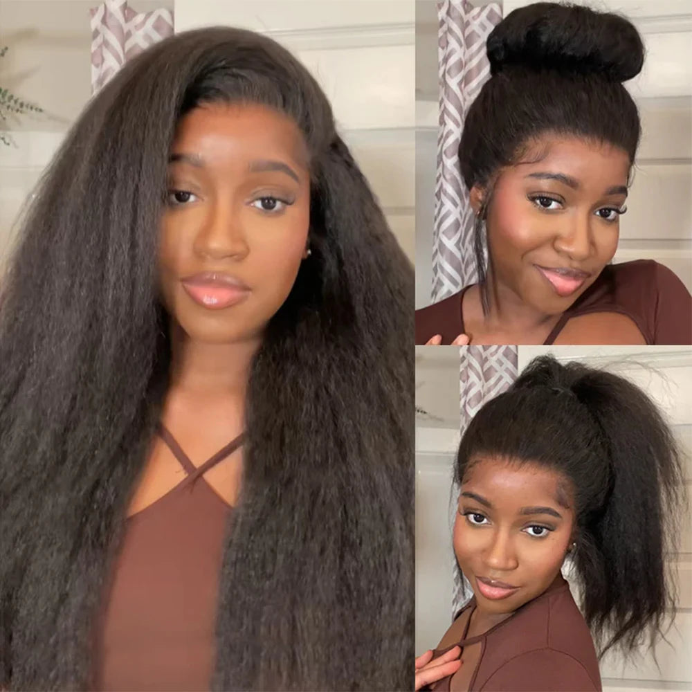 30 Inch Kinky Straight U Part Wig Glueless Wigs Human Hair Ready To Wear Remy Human Hair Wigs V Part Wig No Lace Wigs For Women