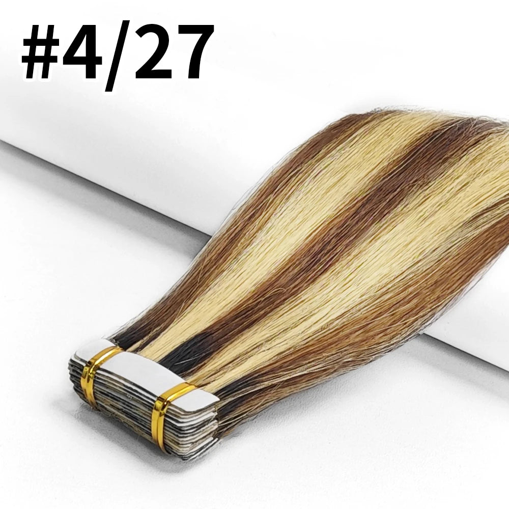 Tape In Hair Extensions 100% Remy human Hair Cuticle Skin Weft Seamless Adhesive Tape Hair Extensions 50G /set 20pc Best Quality