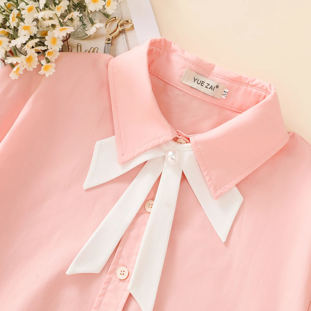 Customized Large Bead Decoration Bow, Detachable Shirt Collar, Personalized and Versatile Fake Collar