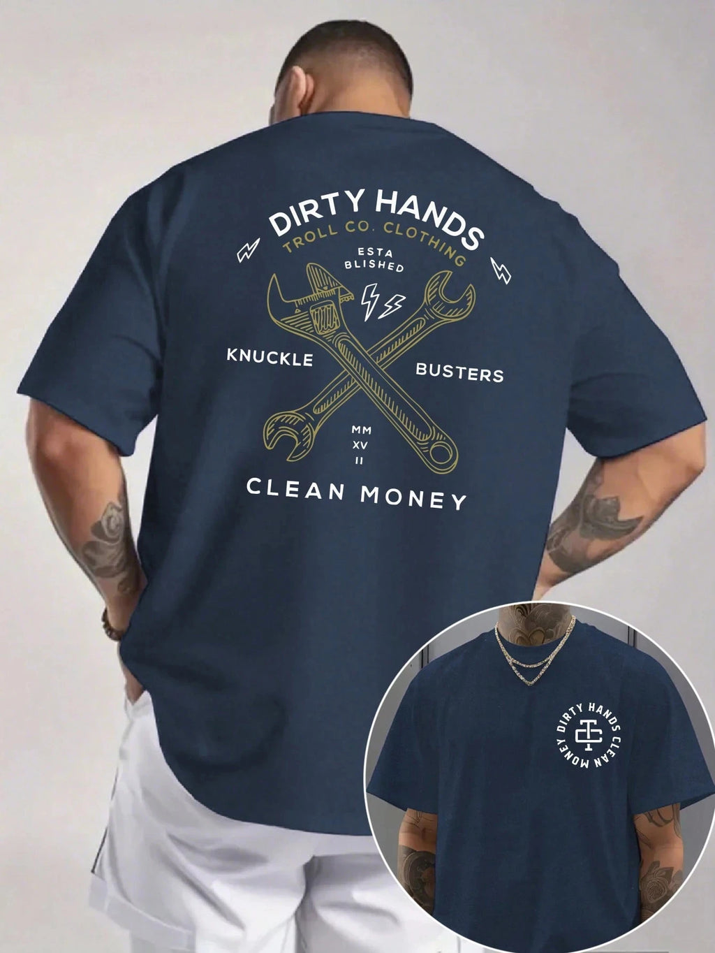 Men's Graphic T-Shirt Dirty Hands Clean Money Daily Wear Cotton Unisex Gift Idea for Him Her Streetwear Fashion Top