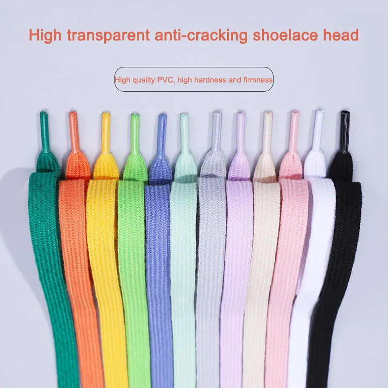 1 Pair Flat Shoelaces for Sneakers Classic Canvas Sports Shoe Laces Women Men Shoelace Solid Double Cotton Shoestrings for AF1