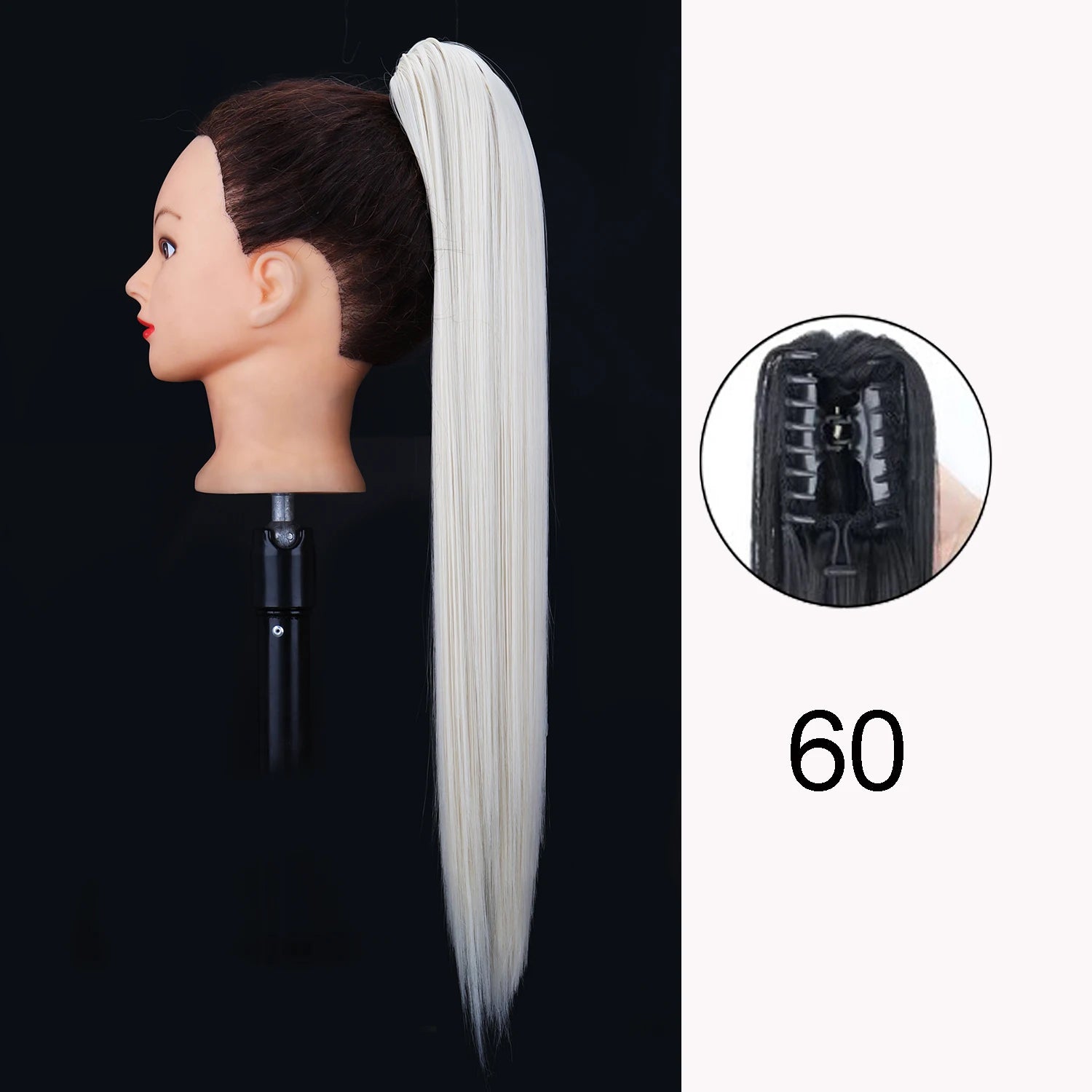 Synthetic 24Inch Wavy Claw Clip On Ponytail Hair Extension Ponytail Extension Hair For Women Pony Tail Hair Hairpiece