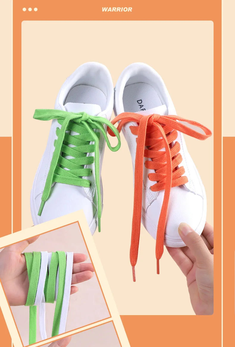 1 Pair Flat Shoelaces for Sneakers Classic Canvas Sports Shoe Laces Women Men Shoelace Solid Double Cotton Shoestrings for AF1