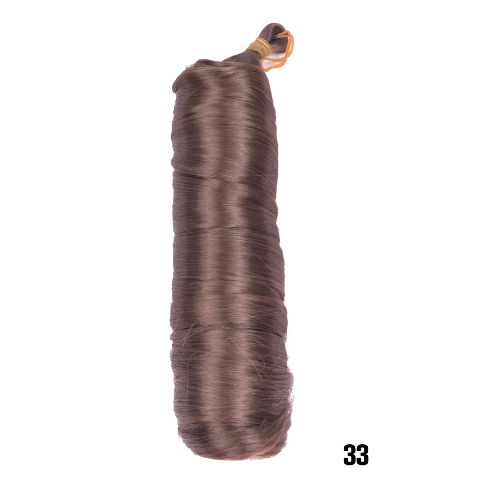 French Curly Crochet Braiding Hair Synthetic Loose Wave Ombre Braids Hair for Women Spiral Curls Pre Stretched Hair Extensions
