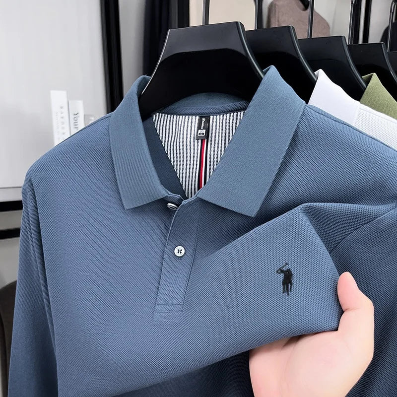 Fashion autumn and winter new item Paul brand embroidered polo shirt mens brand business casual comfortable long sleeved T-shirt