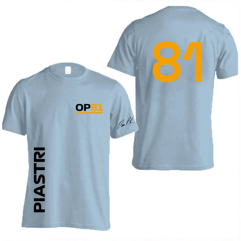 Oscar Piastri 81 Driver Logo Racing Team Men T-shirt Summer Short Sleeve Women Tee Shirts 100% Cotton Fashion Couple Clothes Top
