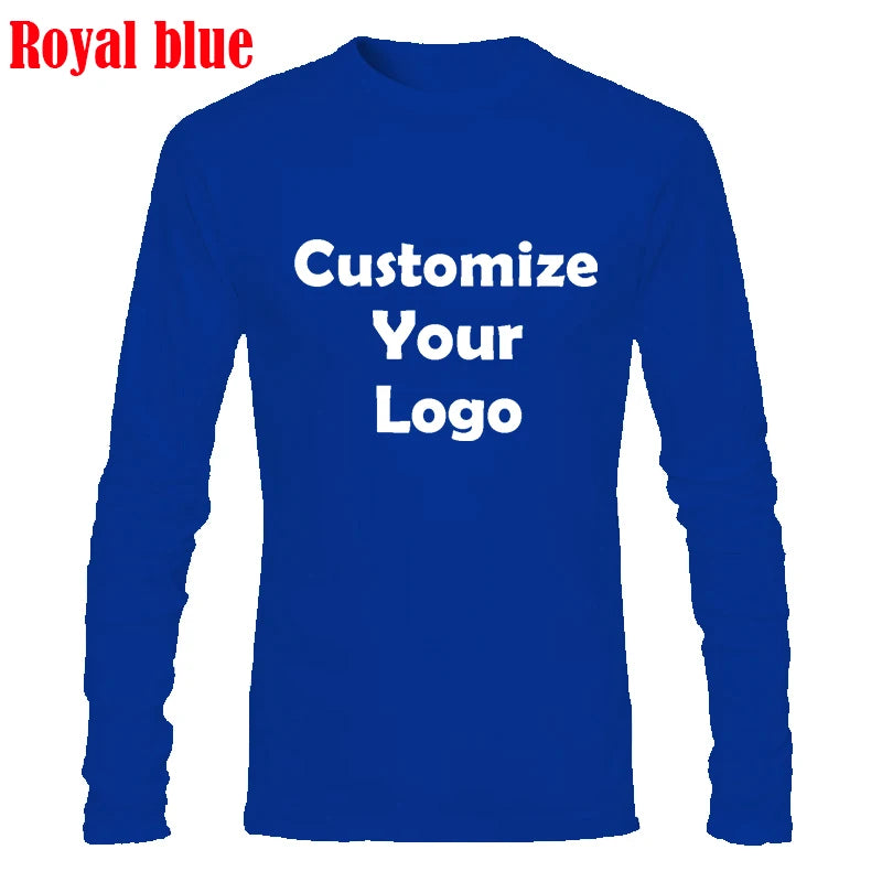 Customized Men's Compression Shirts Long Sleeve T-shirt Solid Color High Neck Gym Bodybuilding Tee Tops