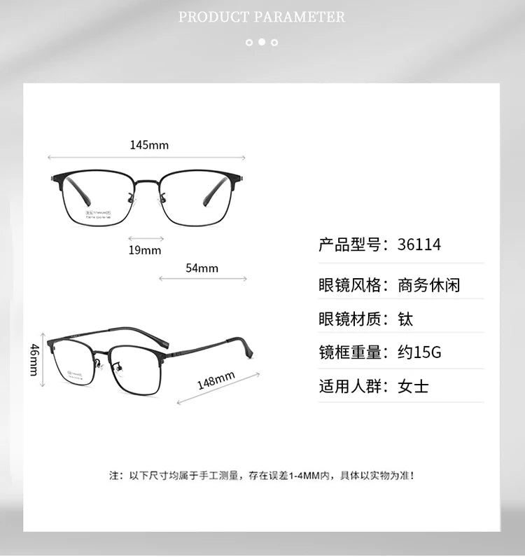 BCLEAR Men Women Retro Glasses Frame Ultra-light Titanium Myopia Glasses Optical Prescription Fashion Desgin Eyeglasses Frame