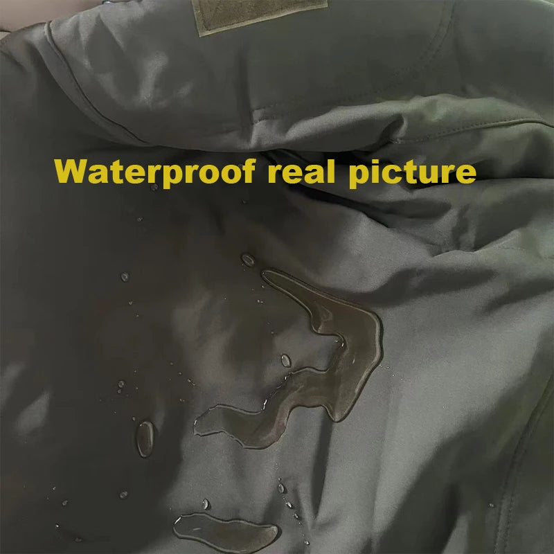 Men's Winter Autumn Warm Cargo Fleece Jackets Softshell Military Hoodie Windproof Outdoor Coats Hiking Camping Climbing Tactical