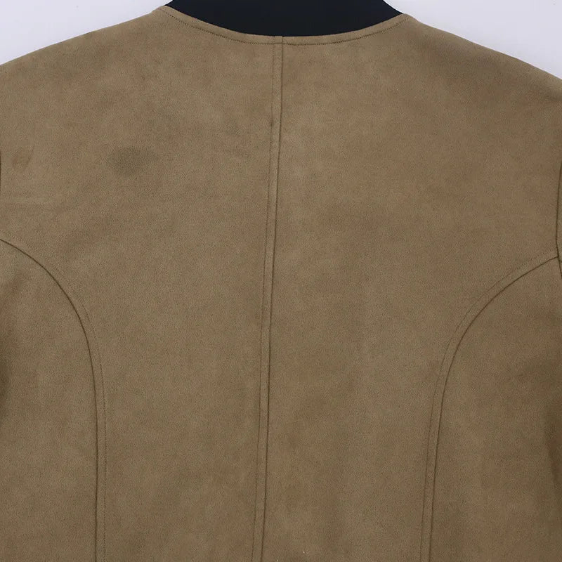 24  Autumn/Winter Suede Men's Button Cardigan Jacket Casual American