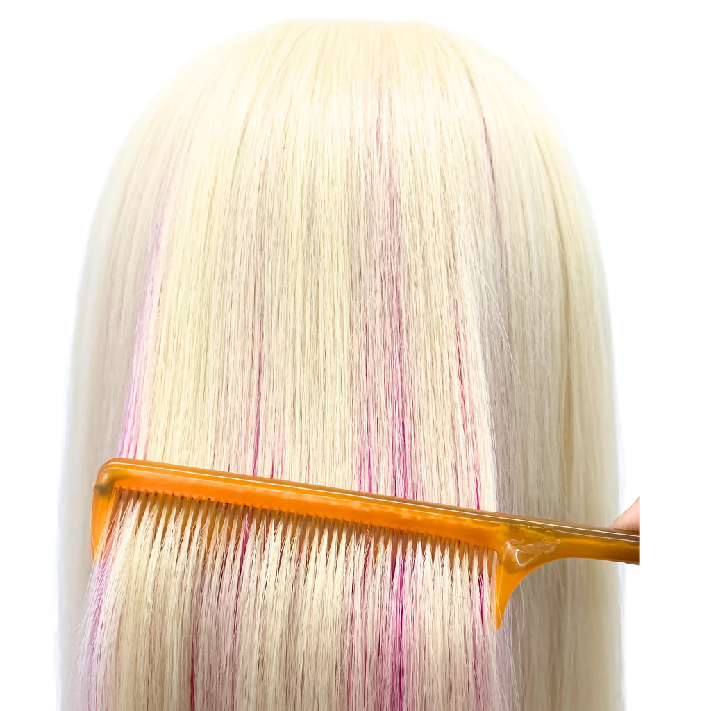 Mannequin head with colorful hair 26 inches, high temperature synthetic hair, for braiding hair practice and modeling display