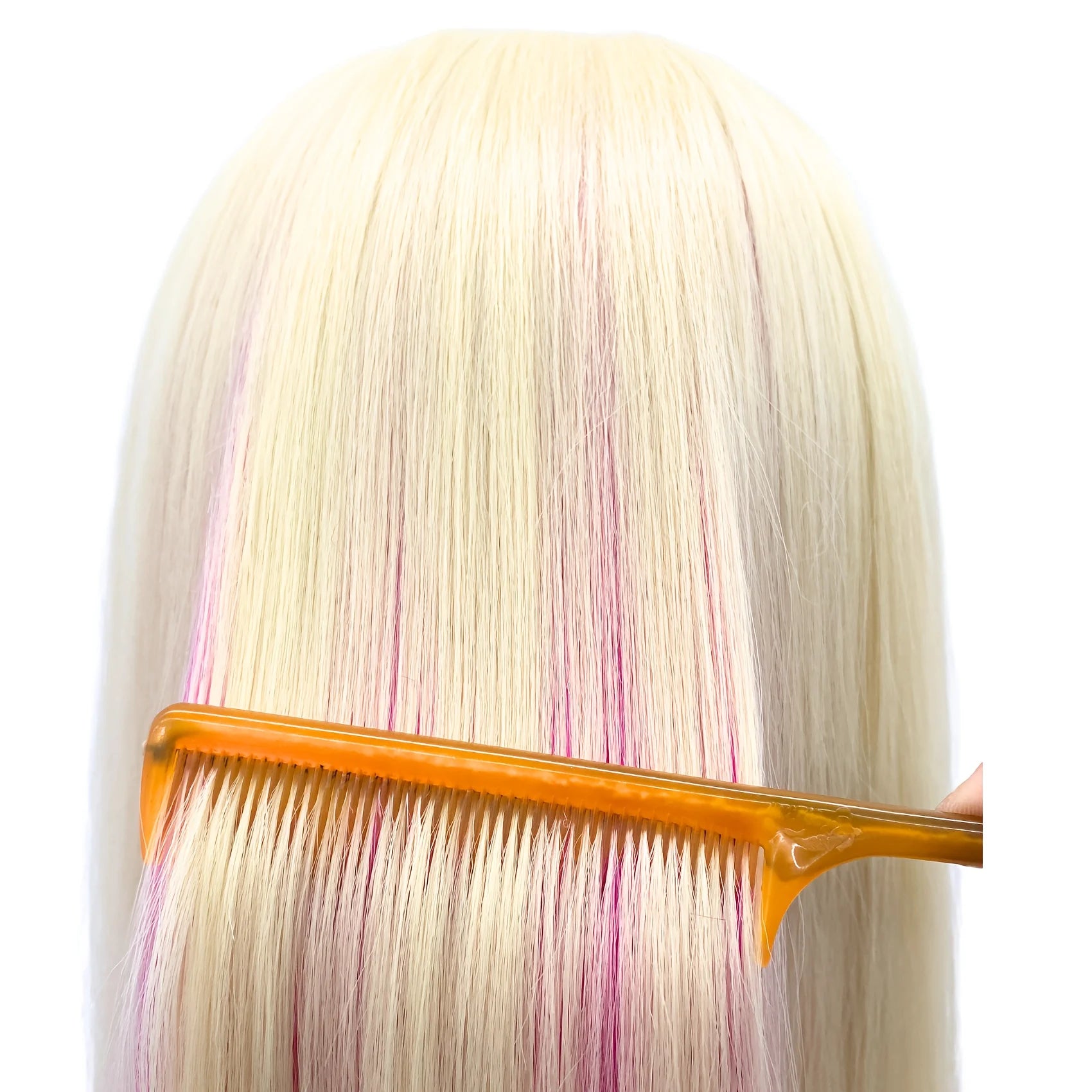 Mannequin head with colorful hair 26 inches, high temperature synthetic hair, for braiding hair practice and modeling display