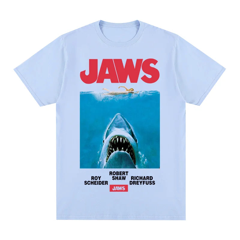 Jaws Movie Vintage T-shirt Gift for Friends Harajuku female clothes Cotton Men T shirt New Tee Tshirt Womens Tops