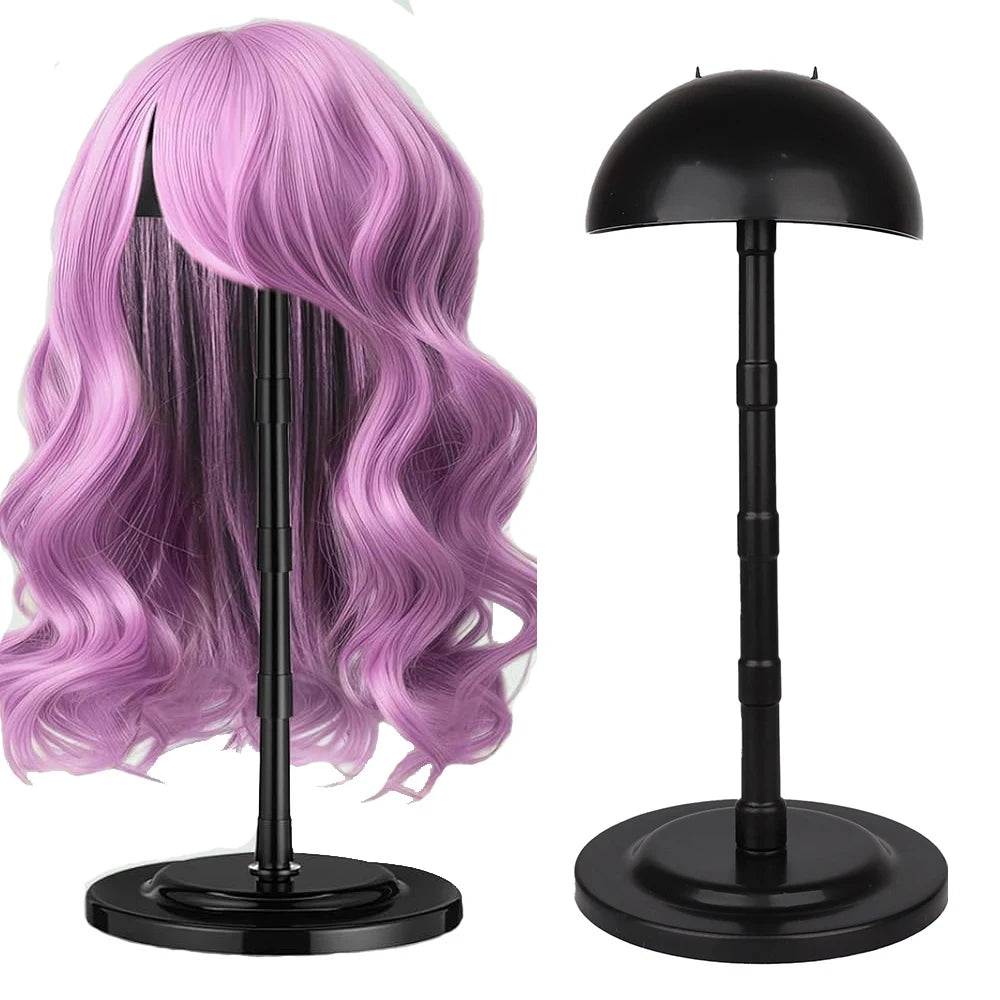 1pc Wig Stand Adjustable Height Wig Head Stand Portable Multi-Functional Non-Slip Wigs Stands Holder for Multiple Wigs and Hats
