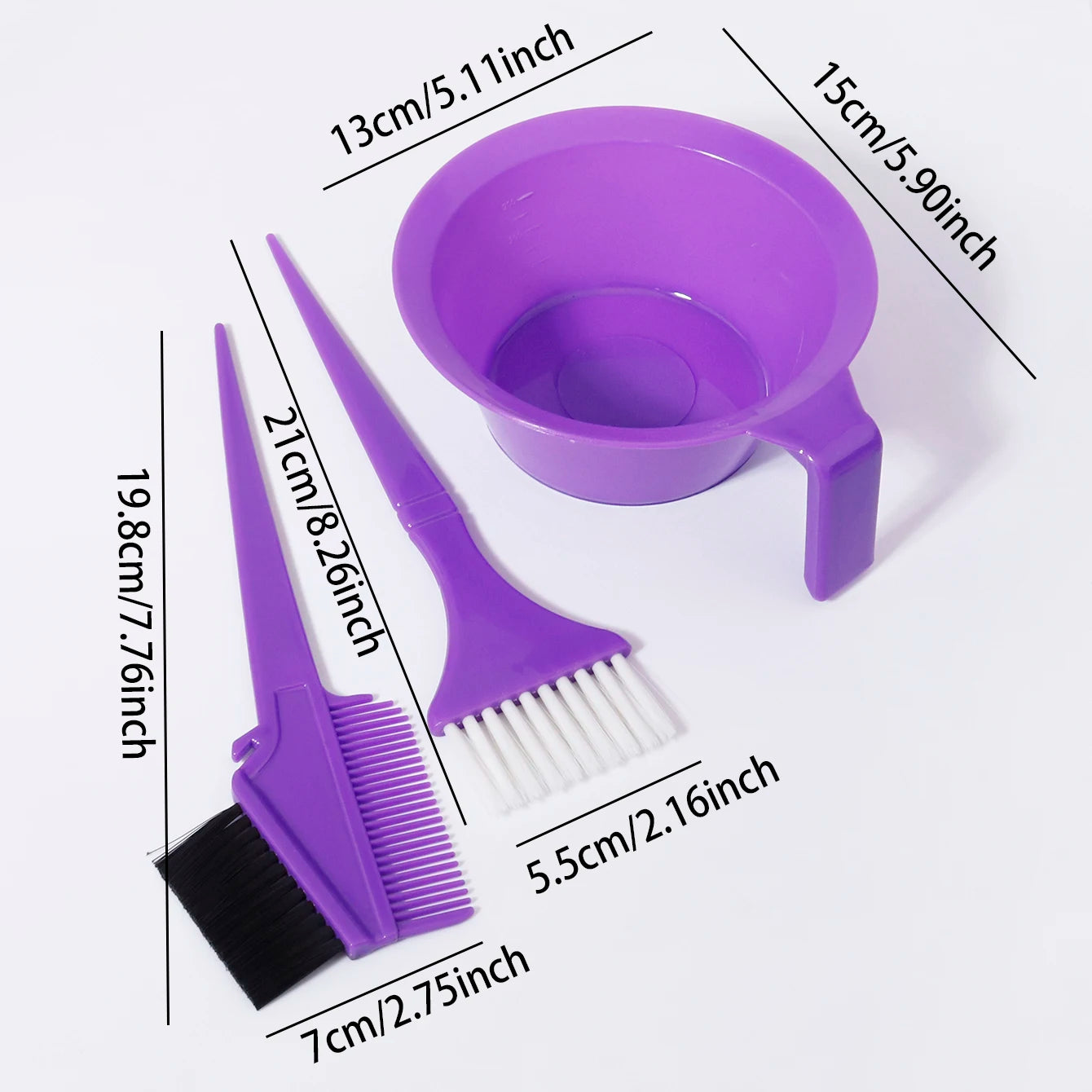 3pcs hair dye set, professional hair dye brush, hair dye bowl,  suitable for hair salons, special for real hair wigs