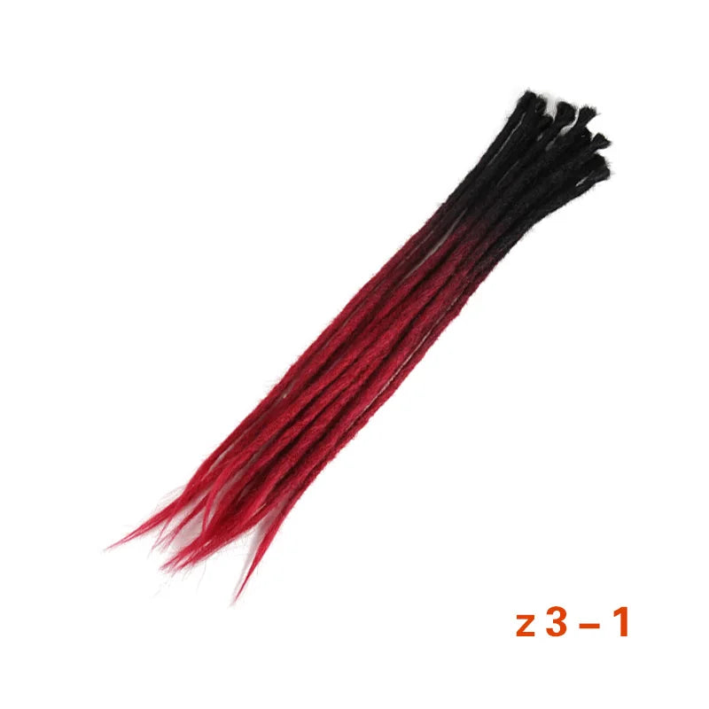 Dreadlocks Extensions Thin 0.7cm Width Synthetic Crochet Braids Hair Dreads Fake Hair Ombre Mint Green Reggae Hip Hop Style Pink