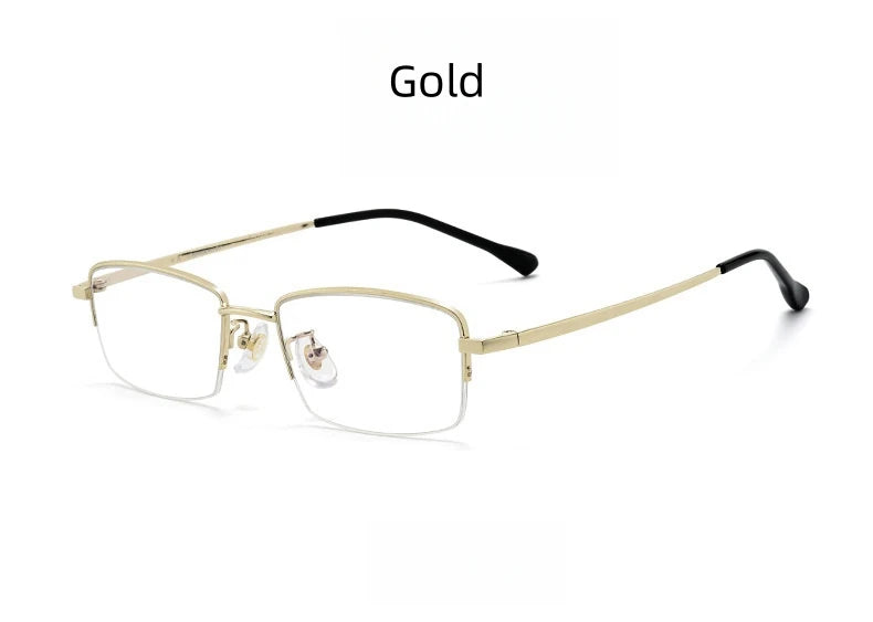 FIRADA Fashion Comfortable Glasses Retro Titanium Square Half Frame Eyewear Business Prescription Eyeglasses Frame Men 18001-C