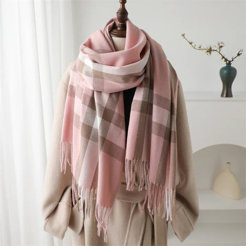 Premium Cashmere Plaid Scarf - Blend of Classic Charm & Modern Elegance