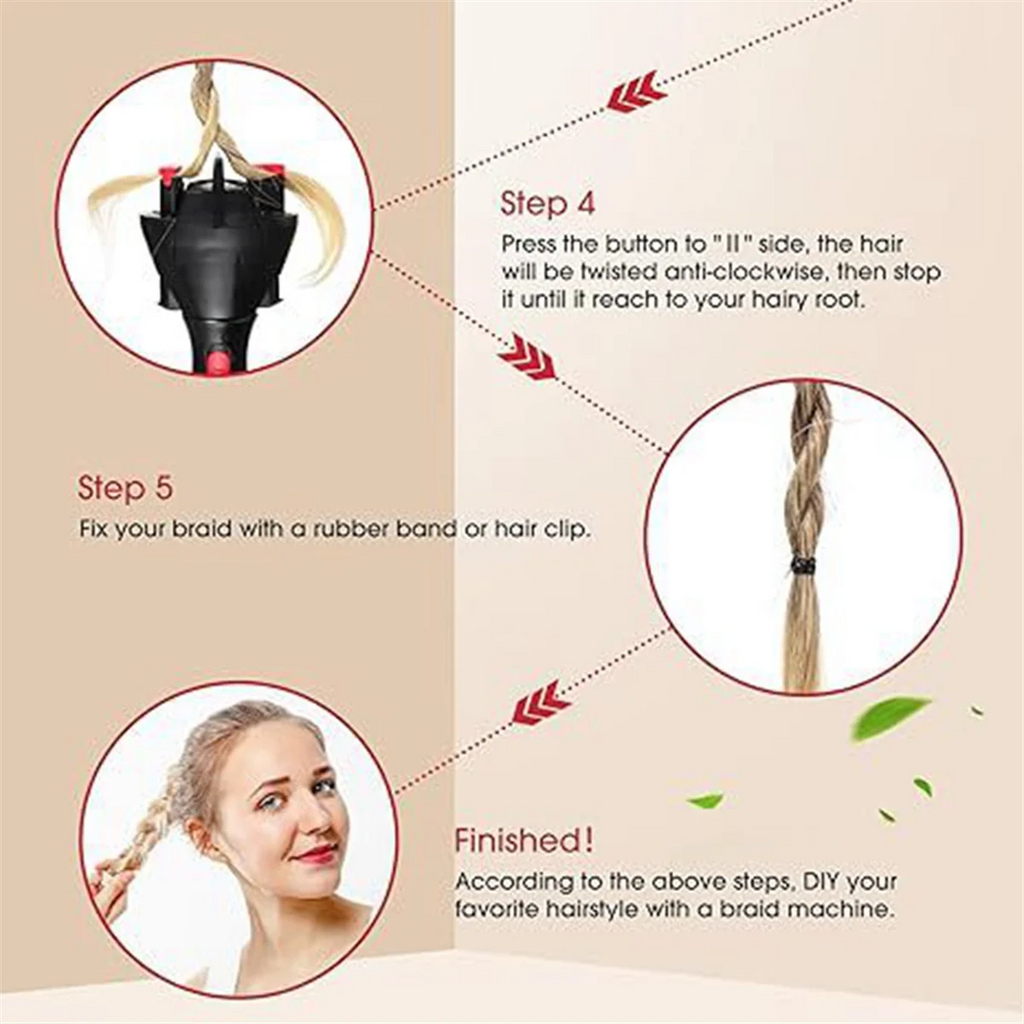 ABPO Automatic Hair Braider USB Electric Hair Twister DIY Styling Tool for Hairstyles French Dreadlock Braid Maker for Girl
