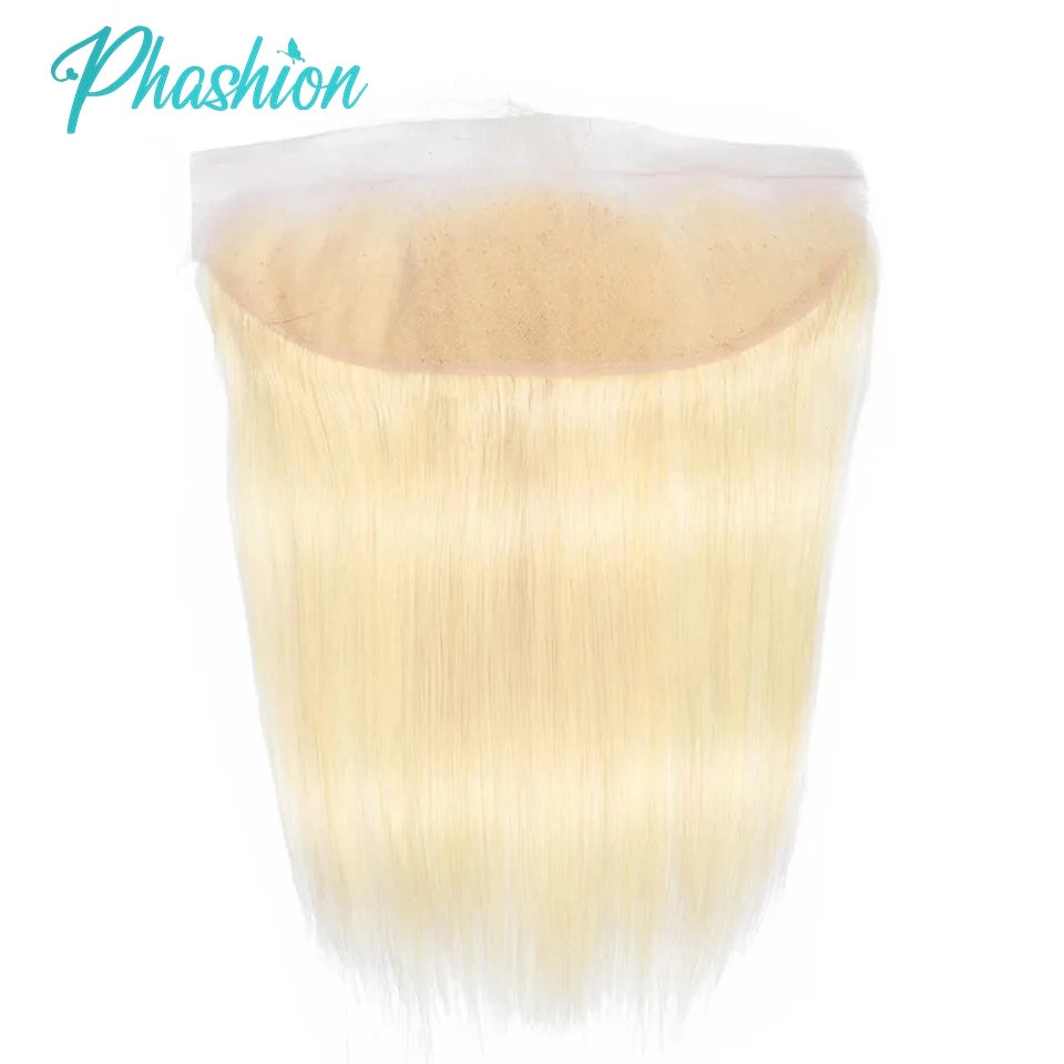 Phashion Blonde 5x5 Lace Closure 613 Straight 13x4 Lace Frontal Only Swiss Transparent Pre Plucked Brazilian Remy Human Hair