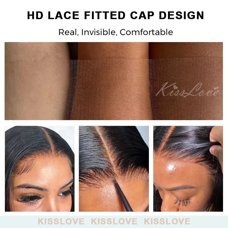 Straight Invisi Strap Snug Fit 360 Full Lace Wigs Pre-Everything HD Transparent Lace Frontal Wig Glueless Human Hair Ready To Go