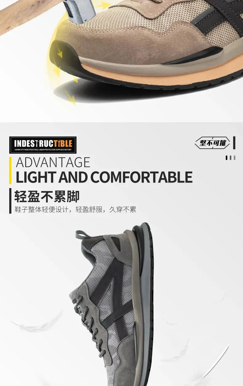 New Type of Labor Protection Shoes Anti - Hit Anti - Puncture Summer Mesh Surface Breathable Protective Shoes Safety Work Shoes