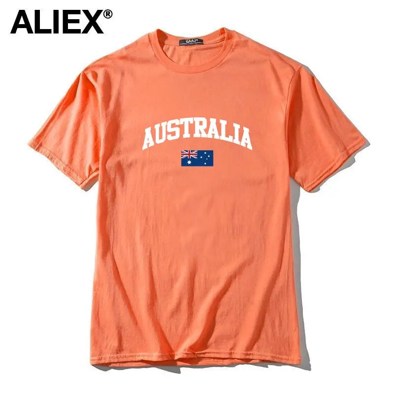100 Cotton ALIEX Australia Flag T Shirt Men T Shirts Homme T-shirts For Man Top Top Tee 3XL Clothing Funny Tshirt Brand  UTSDA#