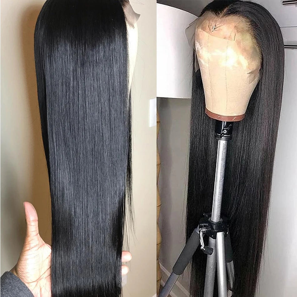 Glueless Wigs HD Transparent Lace Front Human Hair Wig 13x4 13x6 Bone Straight Frontal Wig Pre Plucked 4x4 HD Lace Closure Wig