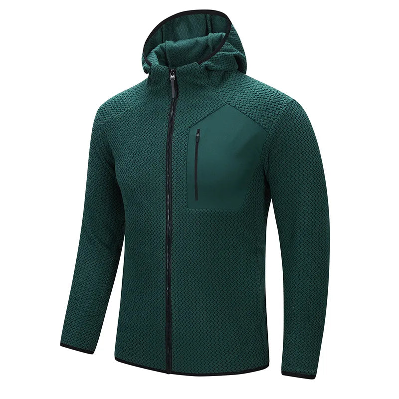 ARC Outdoor Men's Zipper Plush Hoodie Mountaineering Travel Sports Fashion Cationic Casual Fishing Spring and Autumn Hoodie