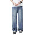 Lyocell Summer New Straight Jeans Men's Fashion Vintage Y2k Pants Streetwear Male Loose Casual Male Wide Denim Trousers baggy