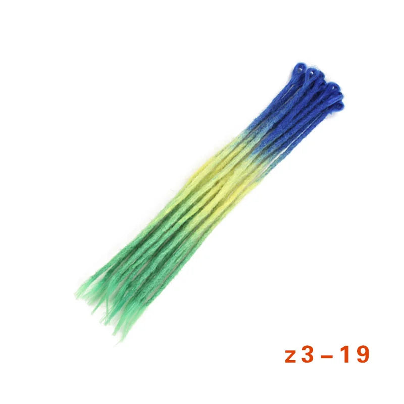 Dreadlocks Extensions Thin 0.7cm Width Synthetic Crochet Braids Hair Dreads Fake Hair Ombre Mint Green Reggae Hip Hop Style Pink