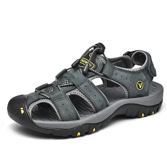 Classic Men's Sandals Summer Genuine Leather Sandals Breathable Men Cow Leather Shoes Men Sandals Soft Outdoor Men Roman Sandals