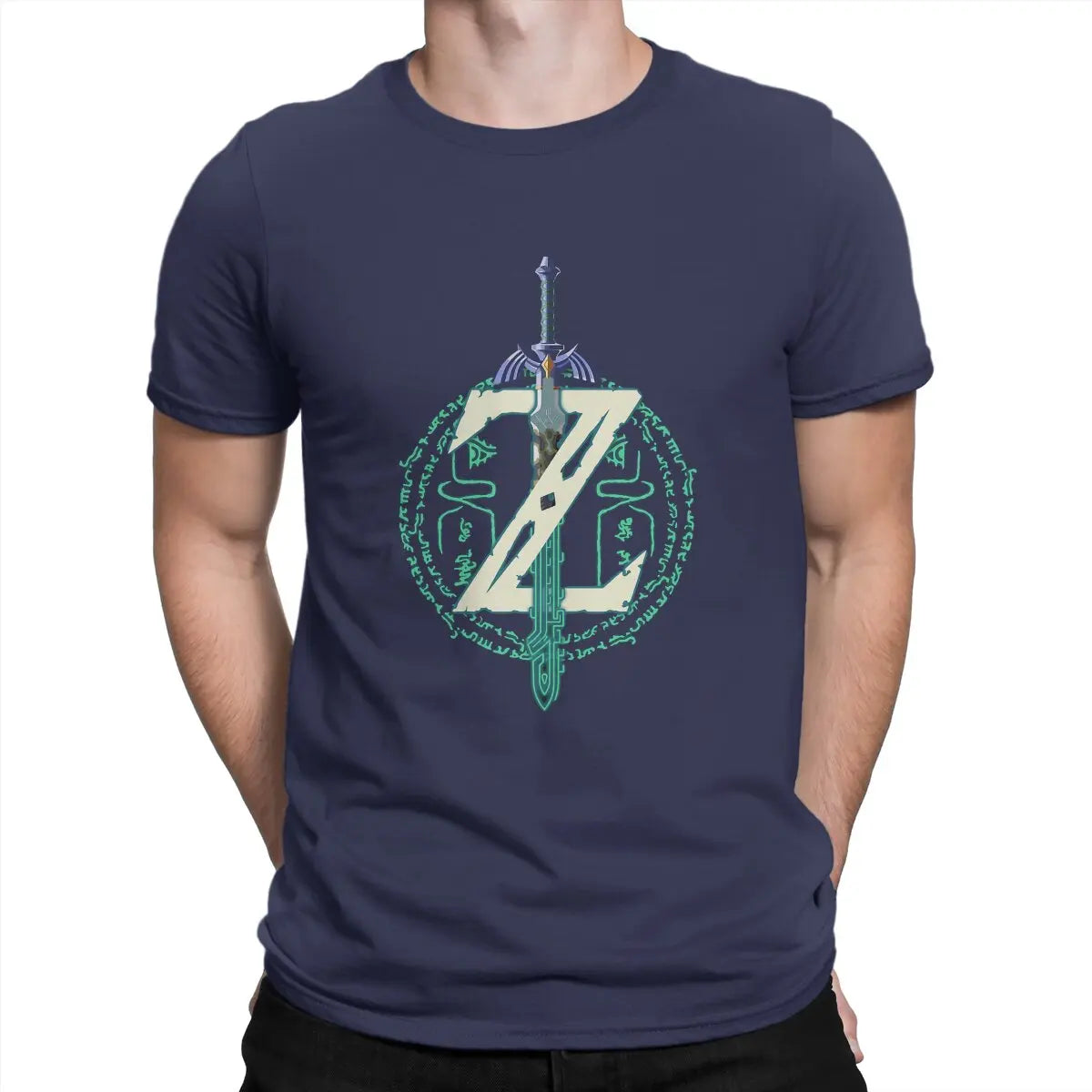Zeld T Shirts Men's  100% Cotton Novelty T-Shirts Crewneck Tears Of The Kingdom Tees Short Sleeve Tops Party