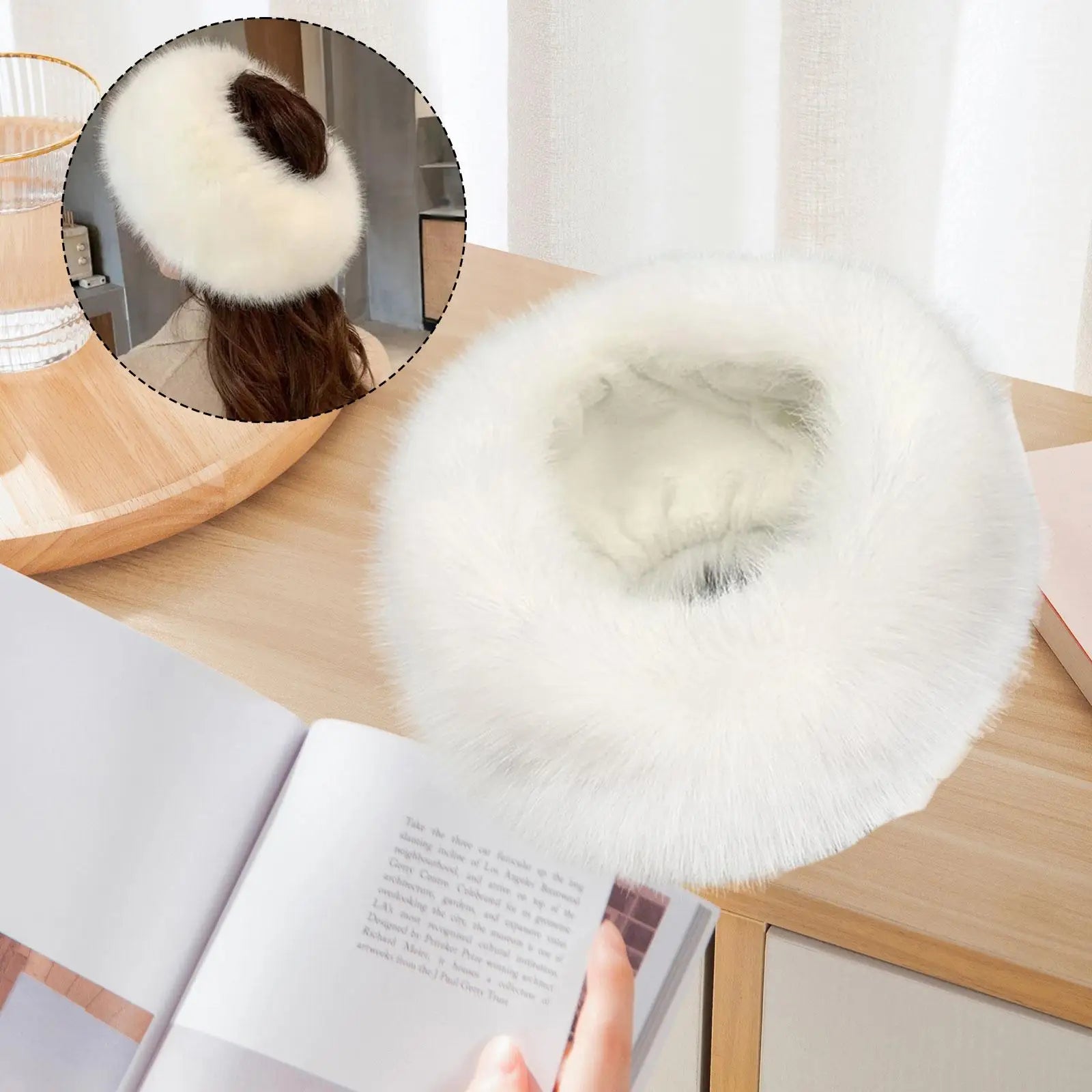 Faux Fur Headband for Women, Trendy Ear Protection Ski Hat, Earwarmer Earmuff for Daily Wear Outdoor Sport Camping