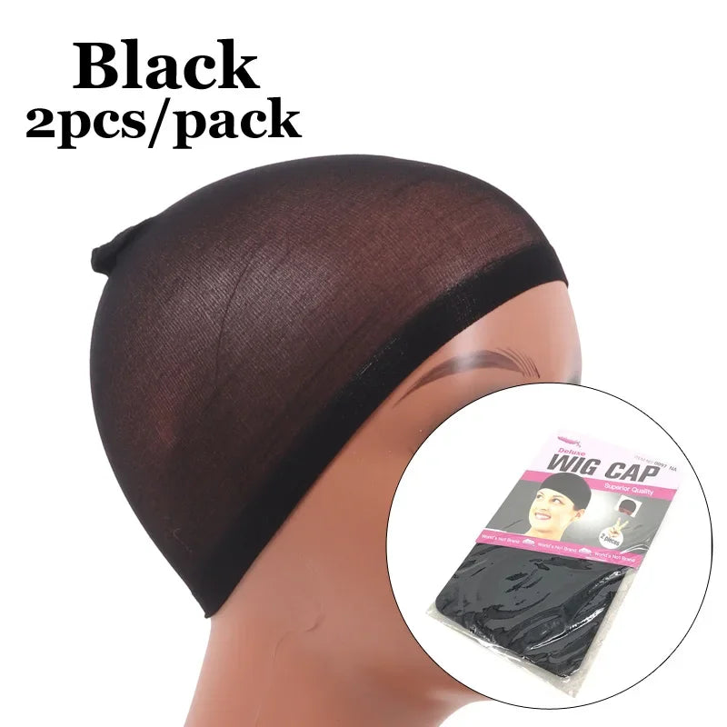 2pcs Set Wig,Hair Net,Compression Cap,Solid Color Wig Cover Cap,Invisible Elasticity,Super Soft Breathable Stretch,Lightweight