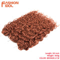 FASHION IDOL Curl Hair Deep Wave Twist Hair Extensions For Women 20 Inch Ombre Blonde Crochet Fake Hair Synthetic Crochet Braids