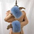 100% Real Fox Fur Cuffs Winter Natural Warm Oversized Arm Warmmer Wristband High Quality Coat Jacket Sleeve Fashion Luxury Cuffs