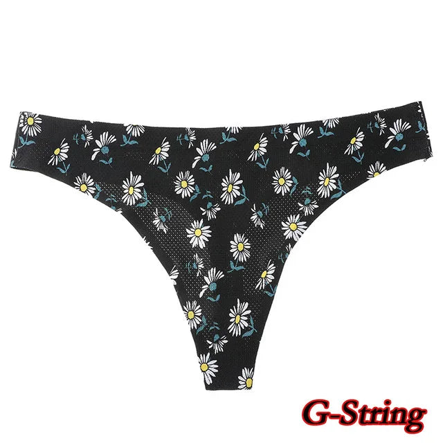 Poblador Sexy Women's Panties Seamless Underwear Comfortable Print G-string Thongs Intimate Female Lingerie Ladies Pantys Tanga