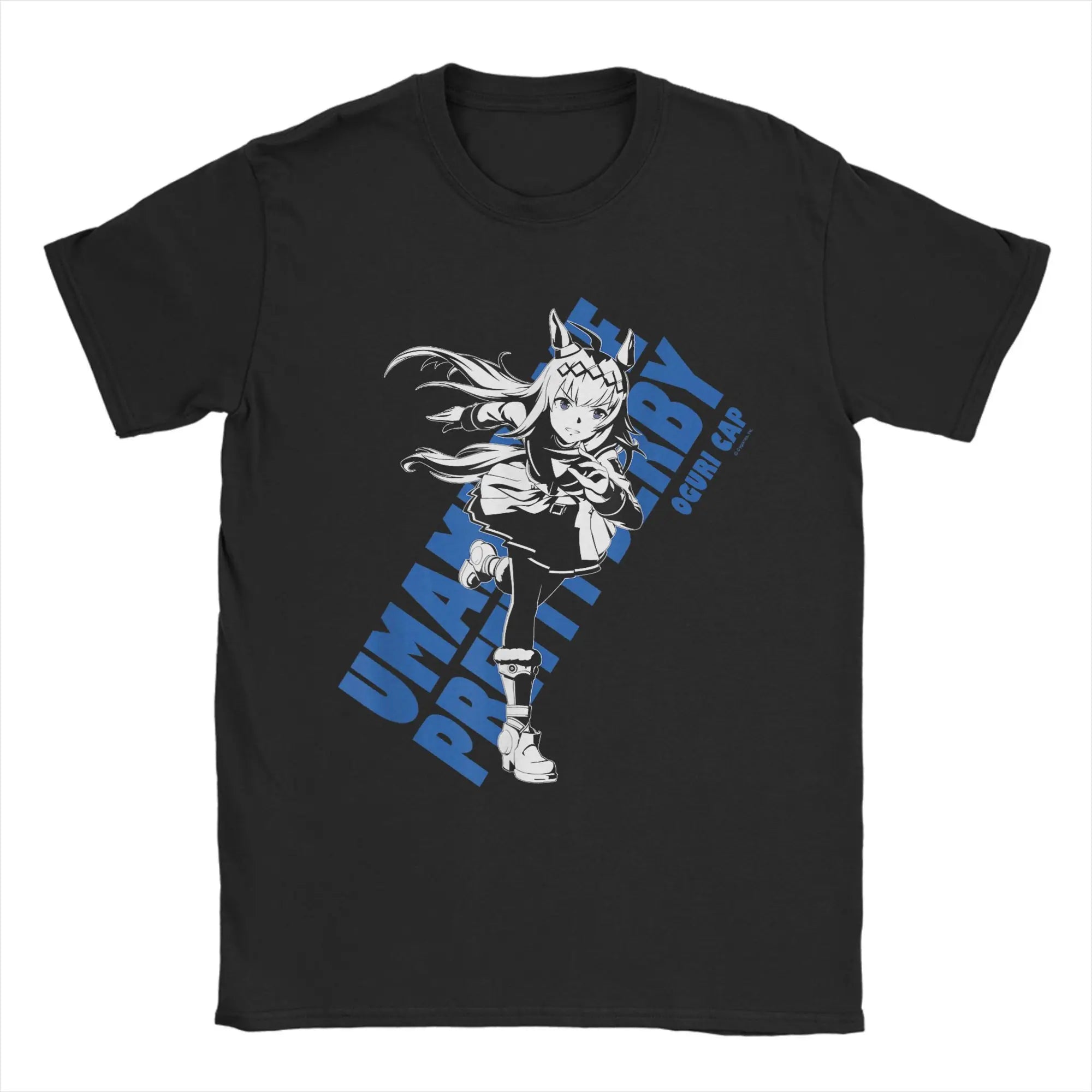Vintage Umamusume Pretty Derby Oguri Cap T-Shirts Men Crew Neck Cotton T Shirts  Short Sleeve Tee Shirt Printing Clothes