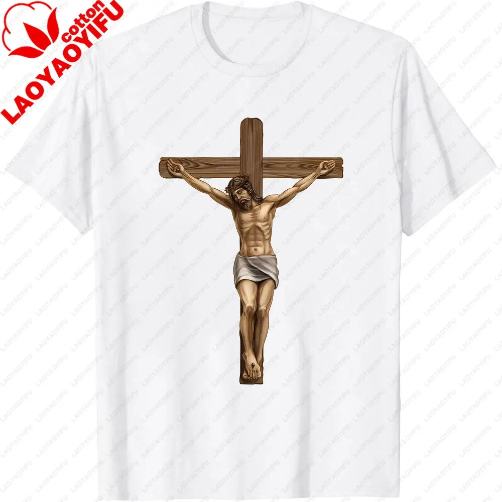 Jesus Christ Pantocrator Icon Sinai Orthodox Christian Man Gift Printed T-Shirt Summer Women Short Sleeve Cotton Unisex T Shirt