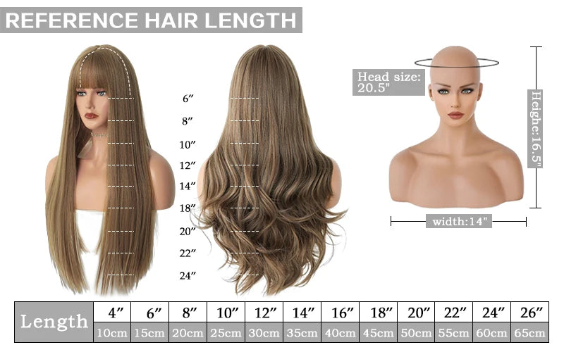 7JHH WIGS Body Wavy Wig Long Loose Curly Brown Wig for Women Daily Use High Density Synthetic Layered Hair Wigs with Bangs