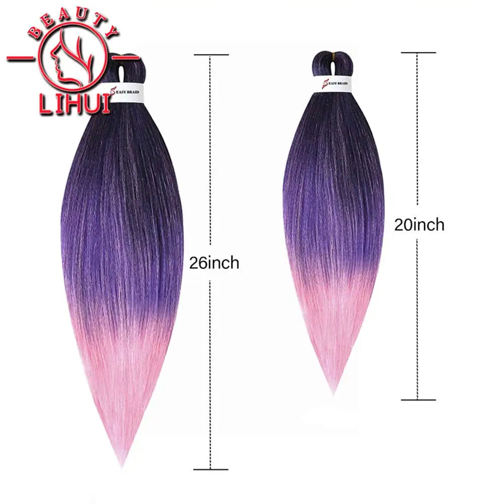 Easy Crochet Braids Ombre Hair Extensions Bundles Yaki Straight EZ Braiding Pre Stretched Synthetic Braid For African Women 6pcs