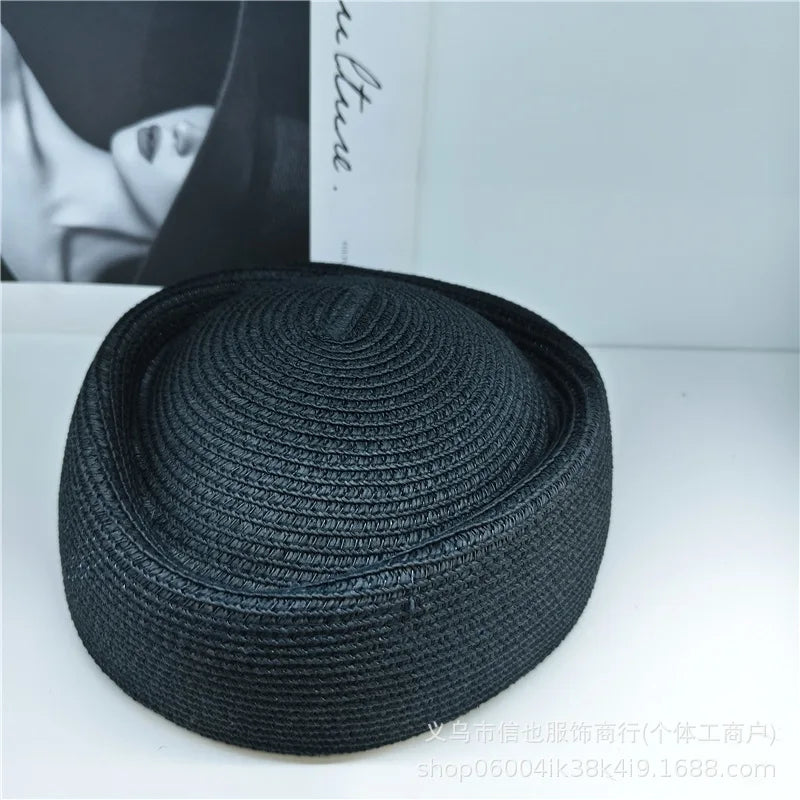 2026 New Summer Straw Fedoras Hats for Women Hostess Fashion Pillbox Hat Millinery Fascinator Designer Beret Hats Painter's Hat